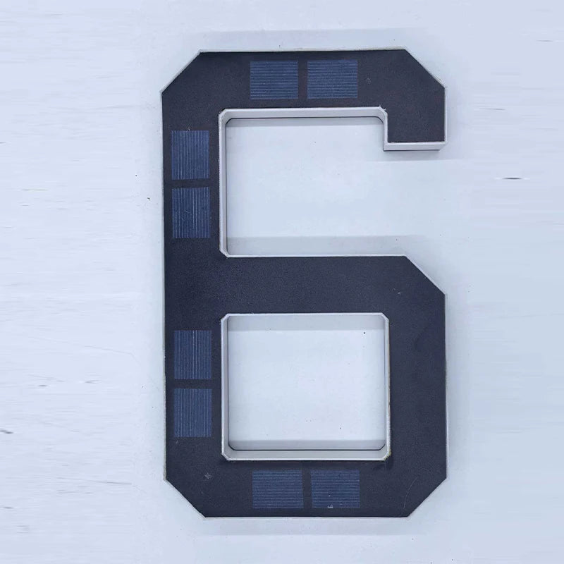 LED Solar House Number Light Waterproof Address Sign Modern Light Sensor Door Plate for Outdoor Home Yard Wall Decoration Use
