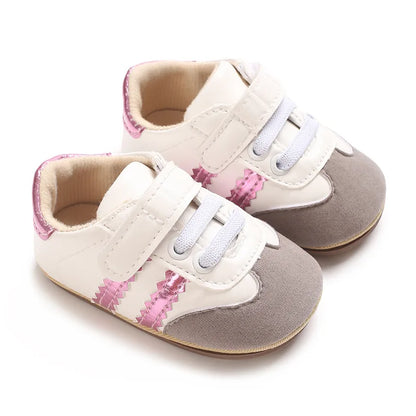 Infant Pre-Walker Shoes Baby Shoes 0-1Year Striped Casual Sports Shoes Rubber Sole for Boys Girls Spring Autumn