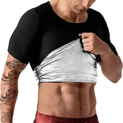 Men Sweat Sauna T-shirt Waist Trainer Suit Body Shapers Shapewear Corset Underwear Belly Control Fitness Fat Burn Tops