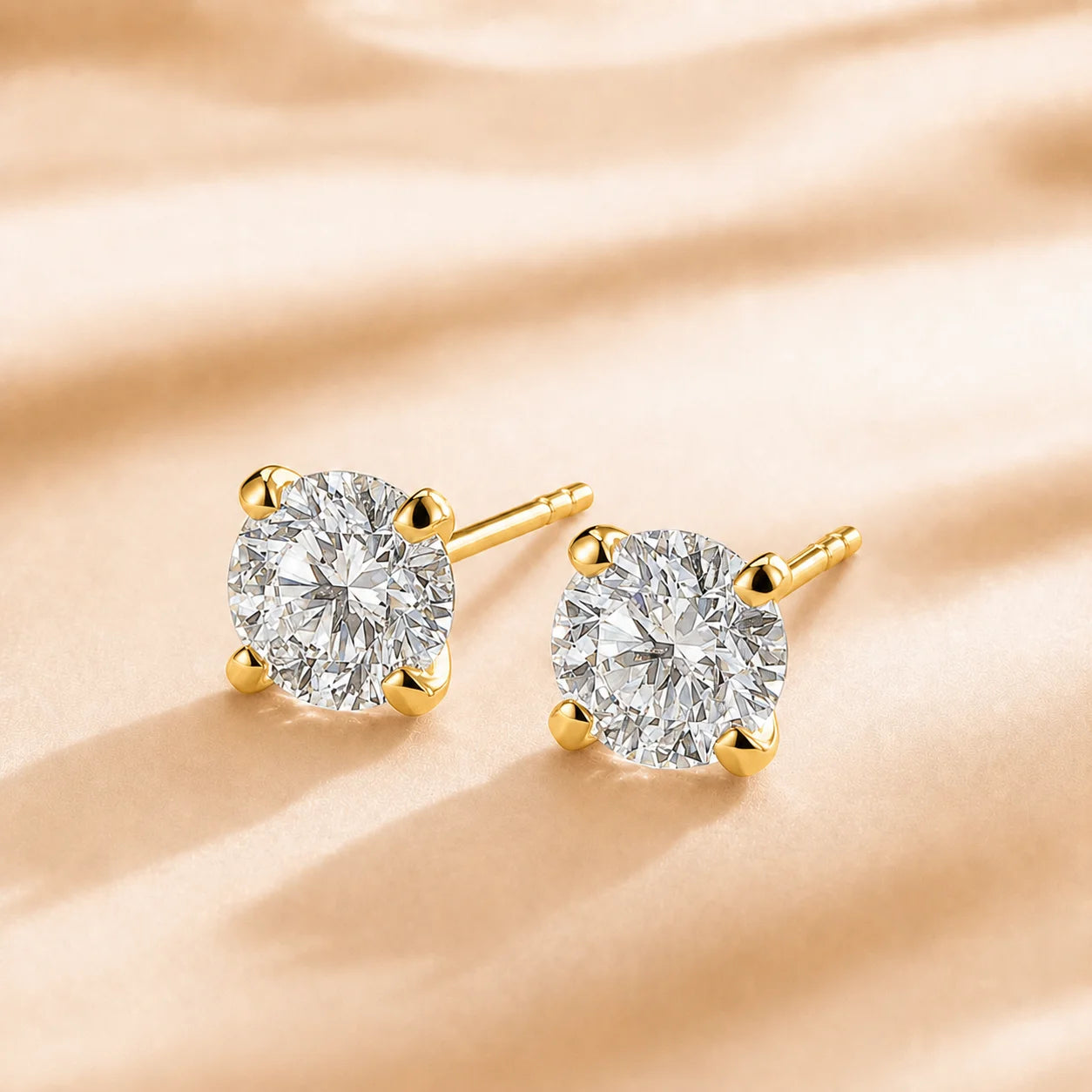 Custom Lab Grown Diamond Ear Stud 9K 14K Gold 0.1ct To1ct VS Clarity D Color Anniversary Engagement Fine Jewelry for Women