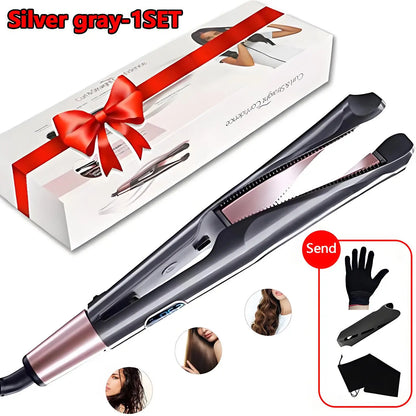 2026 New Hair Straightener Curler 2 in 1 Negative Ion Fast Heating Styling Iron Professional Flat Iron Curling Tool Home Travel