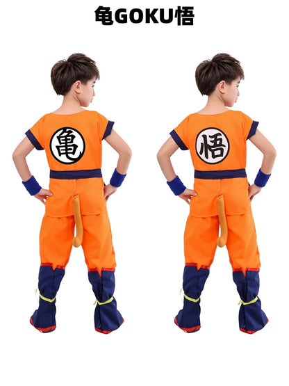 Boys Girls Halloween Son Goku Cosplay Costumes For Kids Outfit Bodysuit Men Krillin Training Clothes Saiyan Outfits Wig Dress Up