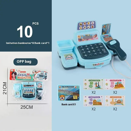 1Set Supermarket Cashier Electronic Game with Lighting And Sound Effects Simulation Shopping Cash Register Toy for Kids House Pl