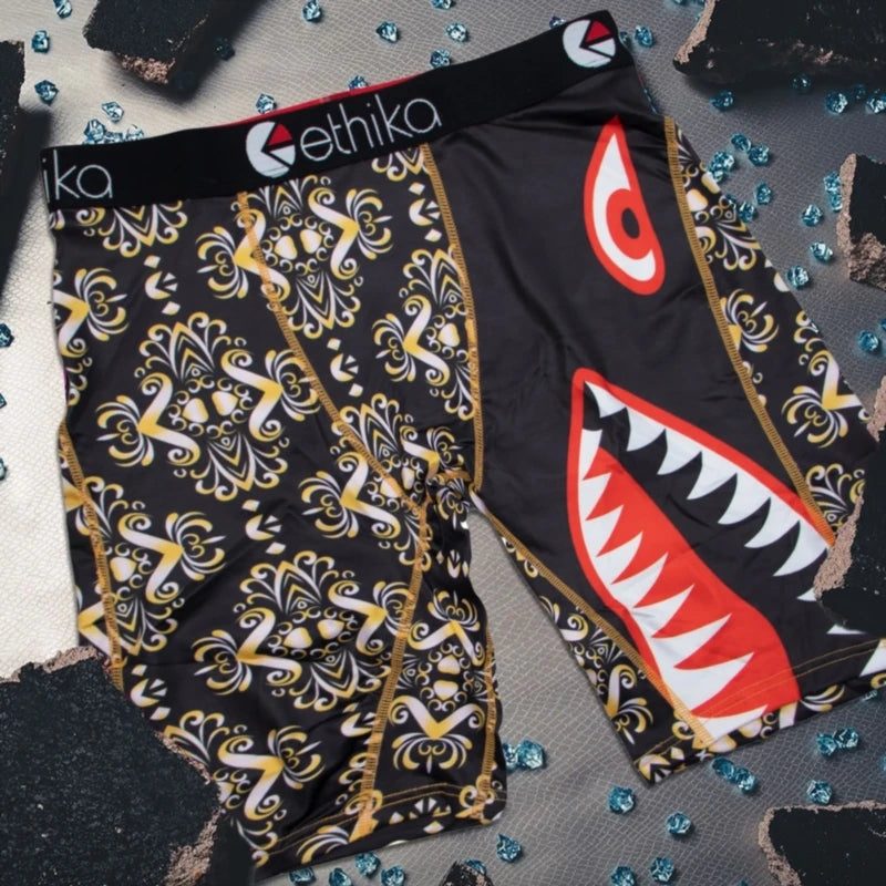 ETHIKA 1Pcs Men Underwear Boxers Breathable Mesh Crotch Man Underpants Plus Size Mens Panties L-3XL Printed Men's Boxers Briefs