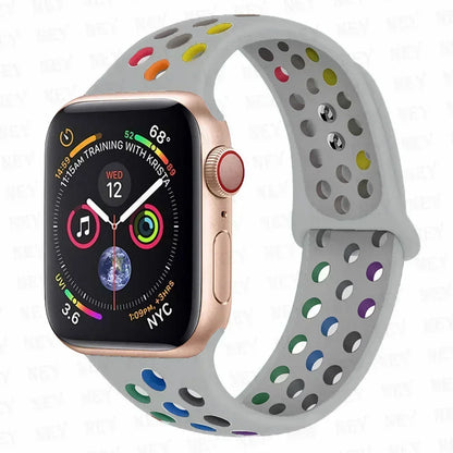 Silicone Sport Straps For Apple Watch 10 Band 45mm 44mm Ultra2 49mm 38/40mm 41mm 42 46mm Bracelet iWatch Series 8 7 6 4 5 3 9 SE