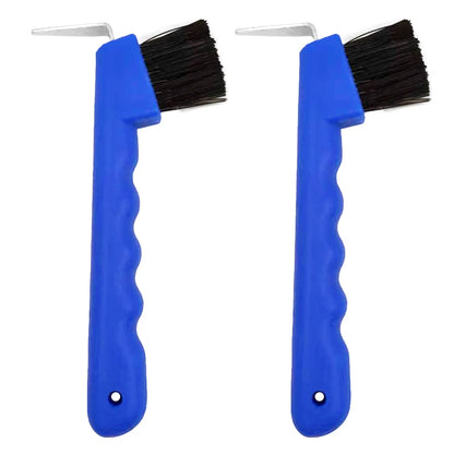 2 Pcs Horse Hoof Pick with Brush Non-Slip Handle Horse Hoof Cleaner Tool Equestrian Grooming Supplies 3 Colors Available