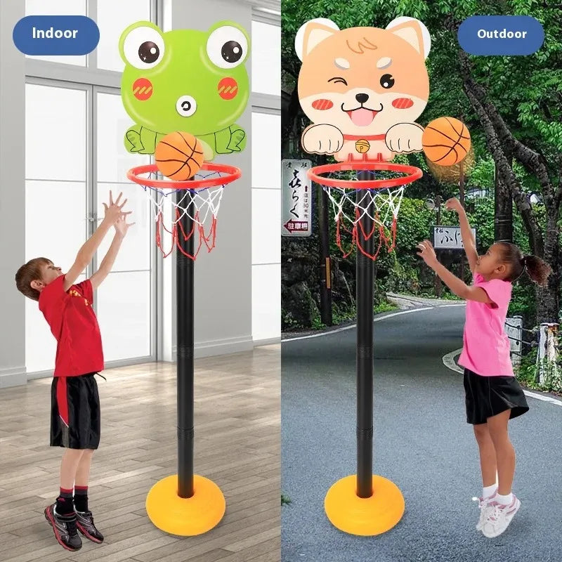 Basketball Hoop Indoor Outdoor Toys Kids Basketball Hoop with 1 Ball, Adjustable Mini Basketball Goal, Birthday Sports Toys Gift