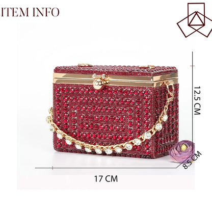 New Wine Red High Heels Shoes And Bag Dotted Crystal Wedding Party Spring, Summer, and Autumn Fashion Women's Noble Sandals