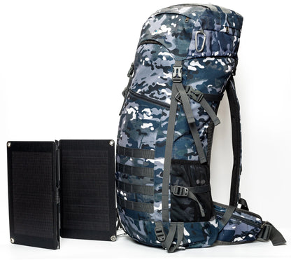 New popular hiking backpack 50l with solar panel outdoor waterproof travel mountaineering bag charger bag