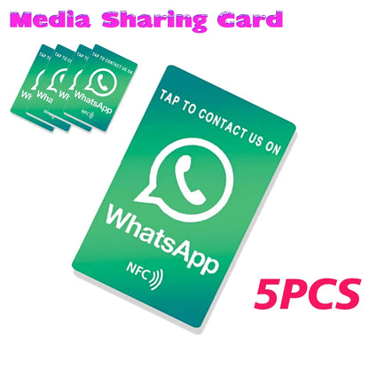 5/10 Social Media Sharing Card Reusable Review Tap Card NFC Tap Cards Boost Your Business WhatsApp Reviews Tap NFC Sticker Tag