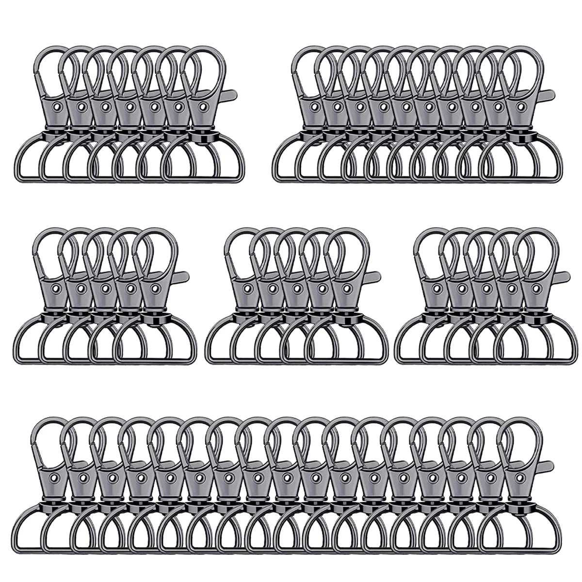 8/15/25/50/80Pcs Swivel Snap Hooks D-Ring KeyChain Clips Lanyard Lobster Claw Clasps Key Ring Making Wallet Hardware DIY Crafts