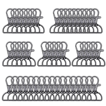 8/15/25/50/80Pcs Swivel Snap Hooks D-Ring KeyChain Clips Lanyard Lobster Claw Clasps Key Ring Making Wallet Hardware DIY Crafts