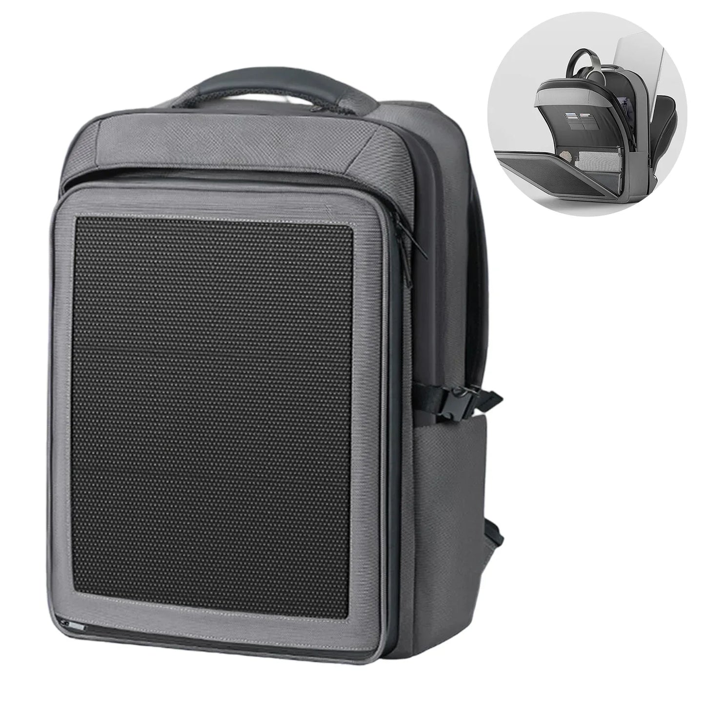 44x32x17cm 35L Solar Charging Backpacks 30W Solar Panel Oxford Cloth Lightweight Waterproof Zipper Bag Outdoor Bag Accessories