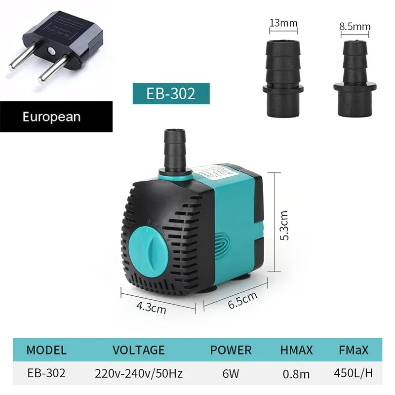 Small Adjustable Flow Rate Submersible Pump Fish Tank Aquarium Circulating Pump Bottom Filter Silent Suction Manure Change Pump