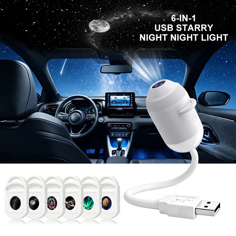 HD 4K Star Galaxy Projector Light 24 In 1 360 Degree Rotatable USB Holographic Night Lamp Eye Friendly Ambient Light For Bedroom