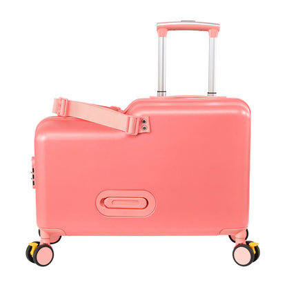 Suitcase for Kids 20 Inch Kids Ride on Suitcase, Childrens Ride on Luggage with Foot Pedal and Wheels – Travel Carrier Cabin Case with Safety Harness Stroller for Toddler Girls Boys