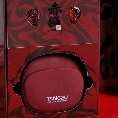 TANGZU WANER SG 2 Red Lion Edition 10mm PET Single Dynamic In-Ear Earphones with Silicone Storage Bag and Sancai Wide Bore