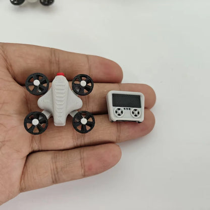1set 1:12 Dollhouse Mini Drone UAV Aircraft Accessory Fake Model with Remote Control Scene Prop Miniature Home Decor Decoration