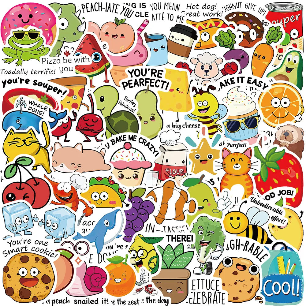 50 Pcs Motivational Words Stickers pun Inspirational Quotes Waterproof Vinyl Stickers for Water Bottles Book Laptop Phone Decals