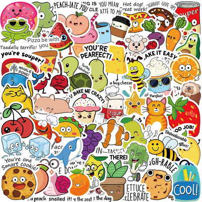 50 Pcs Motivational Words Stickers pun Inspirational Quotes Waterproof Vinyl Stickers for Water Bottles Book Laptop Phone Decals