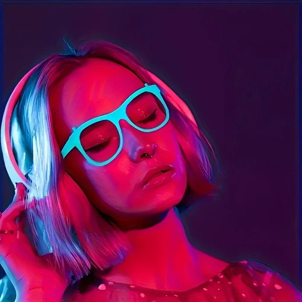5/12pcs UV Glow in The Dark Glasses Fashion Colorful Birthday Light Up Fluorescent Glasses for Fun Neon Party