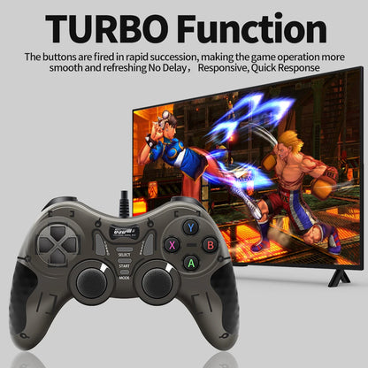 Wired Game Controller With 360° 3D Joystick For PS3/PS2/PS1/Steam/Game Console/TV/Laptop Gamepad With Vibration &Turbo Function