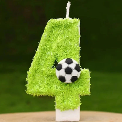 New 0-9 Number Birthday Candles Original Green Silk Football Birthday Cake Digital Party Anniversary Candle