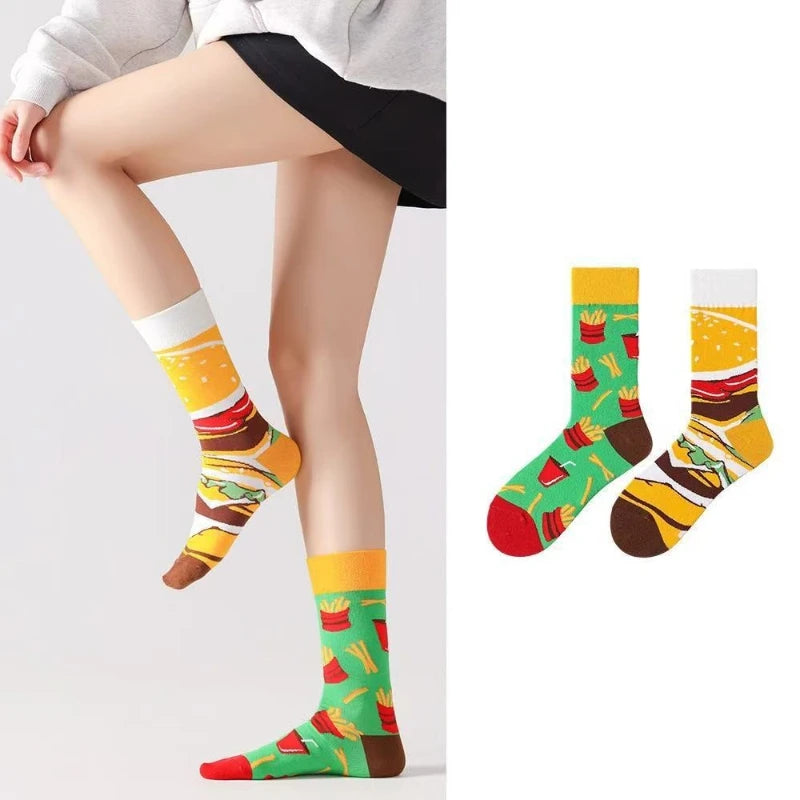New Creative Cartoon Dog Ins Animal Trendy Socks Jacquard Cotton Socks Couple Mid length Fashion Skateboarding Socks