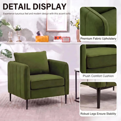 32.68-inch Comfortable Single Sofa With A Medieval-modern Style Featuring Comfortable Cushions and Backrests Suitable For Bedrooms Offices or Reading Spaces