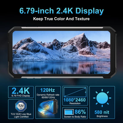 Unihertz tank 2 Pro 8849 rugged phone with projector, 100MP camera, 24GB 512GB, Android 14, 100MP, NFC, Helio G99, 23800mAh , 4G
