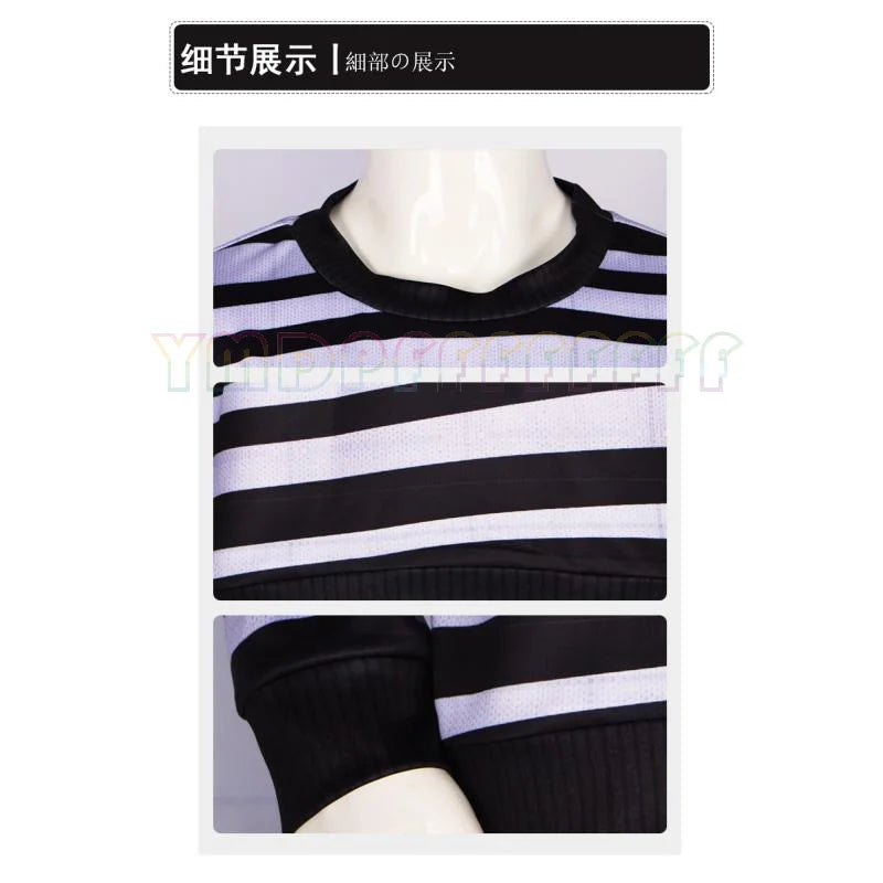 Anime Brother's Disguise Stripe Set Top Pants Halloween Easter Fantasy Carnival Party Gift