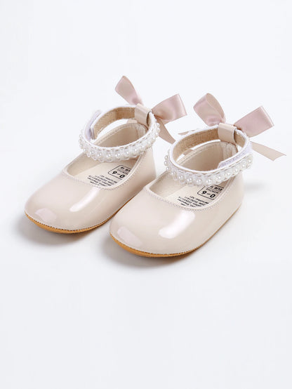 Infant Baby Girls Mary Jane Flats Bow Non-Slip Soft Sole Princess Toddler First Walkers Sneaker Wedding Dress Dancing Shoes