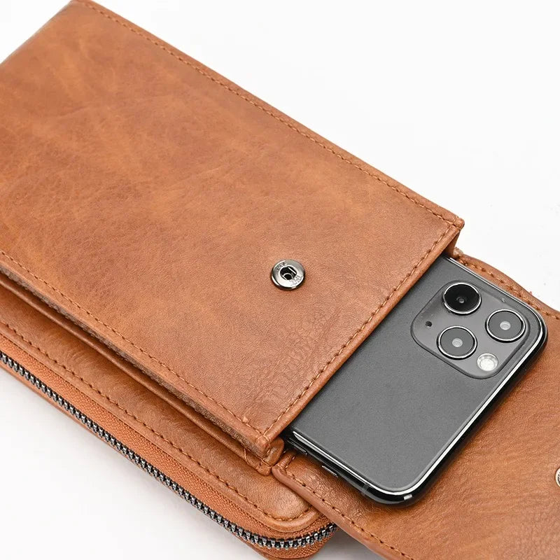 Fashion Crossbody Bag PU Leather Mobile Phone Purse Bags Multifunction Messenger Wallet Small Female Shoulder Handbags for Women
