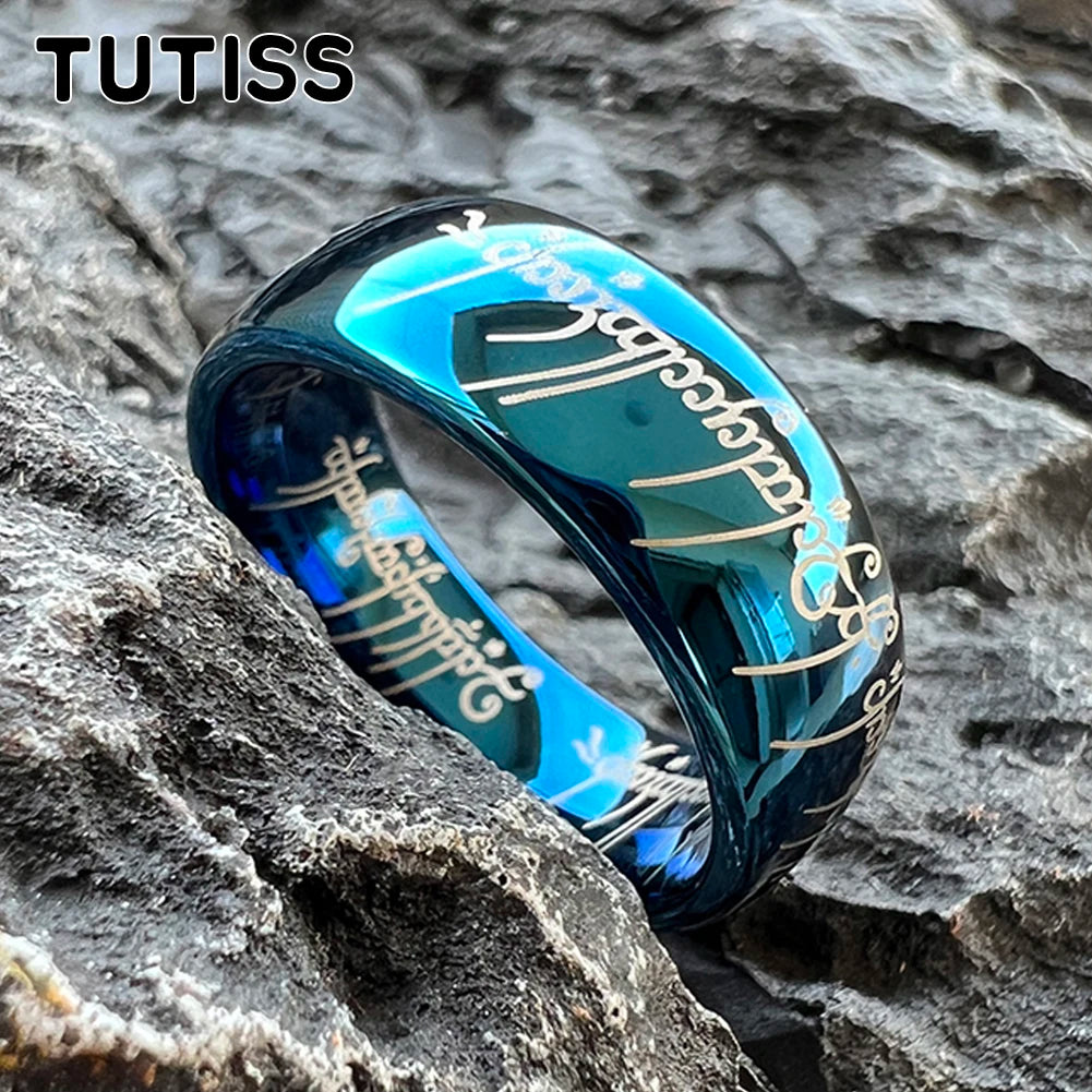 TUTISS 6/8mm Men Women Popular Engraving Ring Tungsten Wedding Band Domed Polished Stocks On Hand