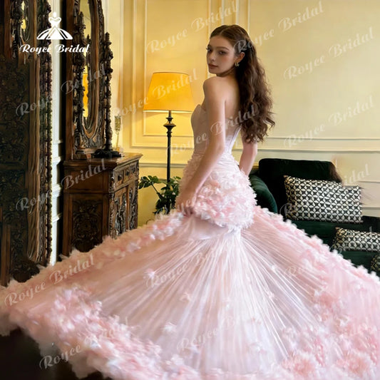 Pastrol Strapless A Line Prom Dress 2026 Ruffles Corset birthday dress 3D Handmade Flowers فساتين سهرة Customized