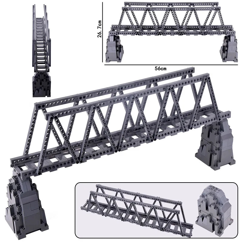 City Trains Railway Flexible Tracks Forked Straight Curved Rails Switch Kids DIY Building Block Bricks Track Toys For Children