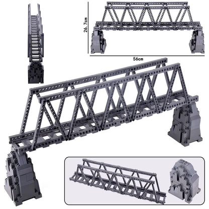 City Trains Railway Flexible Tracks Forked Straight Curved Rails Switch Kids DIY Building Block Bricks Track Toys For Children