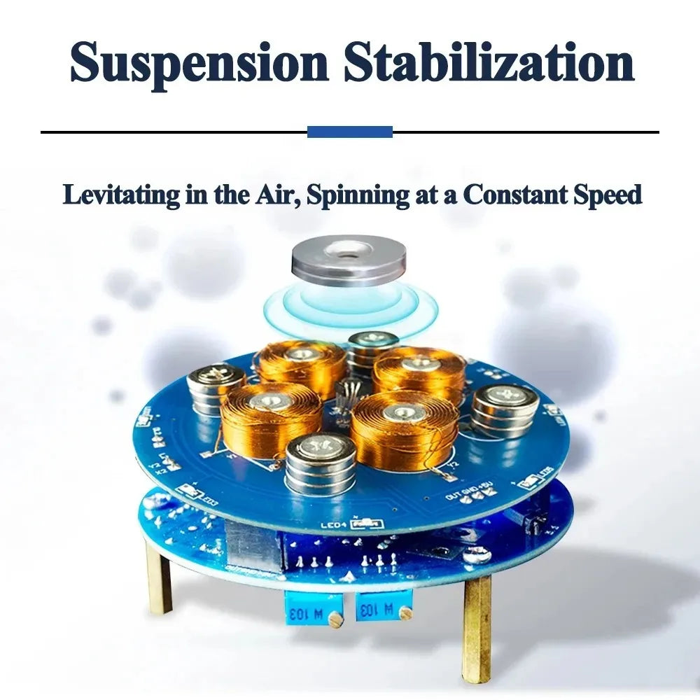 Magnetic Levitation DIY Electronic Kit Experimental Coil Push-down Module Circuit Welding Kit (Weight Bearing 50g)
