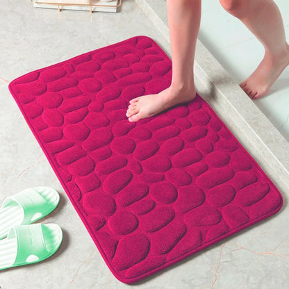 Cobblestone Embossed Bath Mat Non-slip Carpets Water Absorption Washable Bathtub Floor Rug Shower Doormat Bathroom Decor