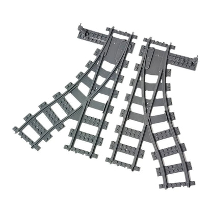 City Trains Flexible Tracks Forked Straight Curved Soft Rails Track Switch Building Block Bricks Kids DIY High-tech Creative Toy