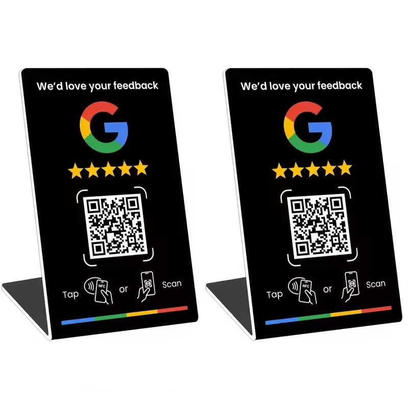 NFC215 Programmable for Google Review Card NFC Station Table 13.56Mhz QR code can be independently set to link Standing Card