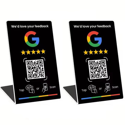 NFC215 Programmable for Google Review Card NFC Station Table 13.56Mhz QR code can be independently set to link Standing Card