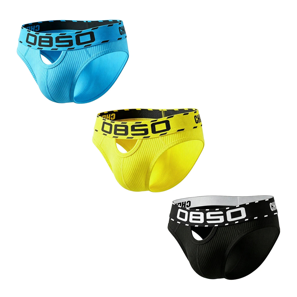 1/3Pcs Cotton Men Underwear Sexy Breathable Bikini Panties Underpants Large Crotch Pouch Mens Briefs with Front and Back Cutouts