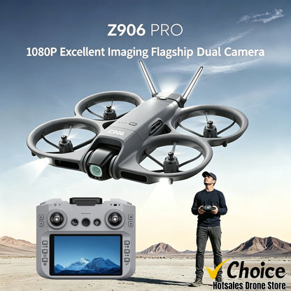 New Z906 Mini FPV Drone Big Screen Remote Electric Adjust 4K Camera 3-Side Obstacle Avoidance Optical Flow Sale Landing Pad Only
