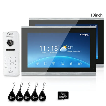 ANJIELO 4‑Wire Tuya Smart Video Door Phone Intercom System PIR Motion Detect Two‑Way Audio Password Unlock Home Villa Security