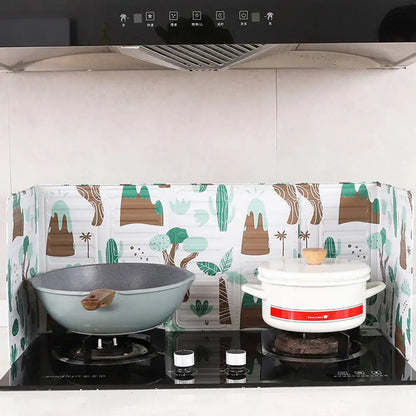 Portable Frying Pan Oil Splash Protection Screen Household Kitchen Accessories Aluminum Foldable Kitchen Gas Stove Baffle Plate