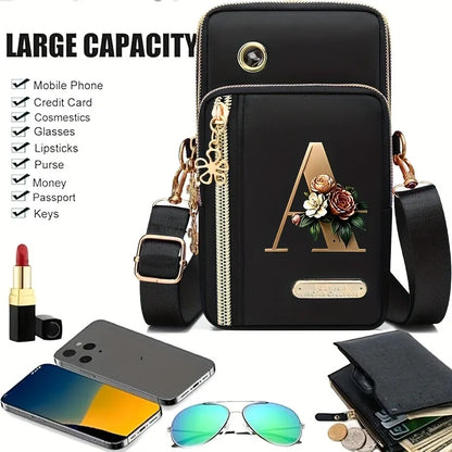 Huaben Letter Z Printed Fashion Casual Messenger Bag Change New Nylon Cloth New Mobile Phone Bag Women's Bag