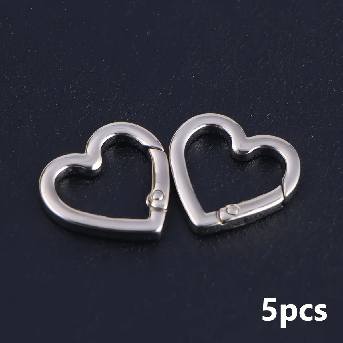 5Pcs Metal Heart Shape Spring Clasps Openable Carabiner Keychain Bag Clips Hook Dog Chain Buckles Connector Accessories