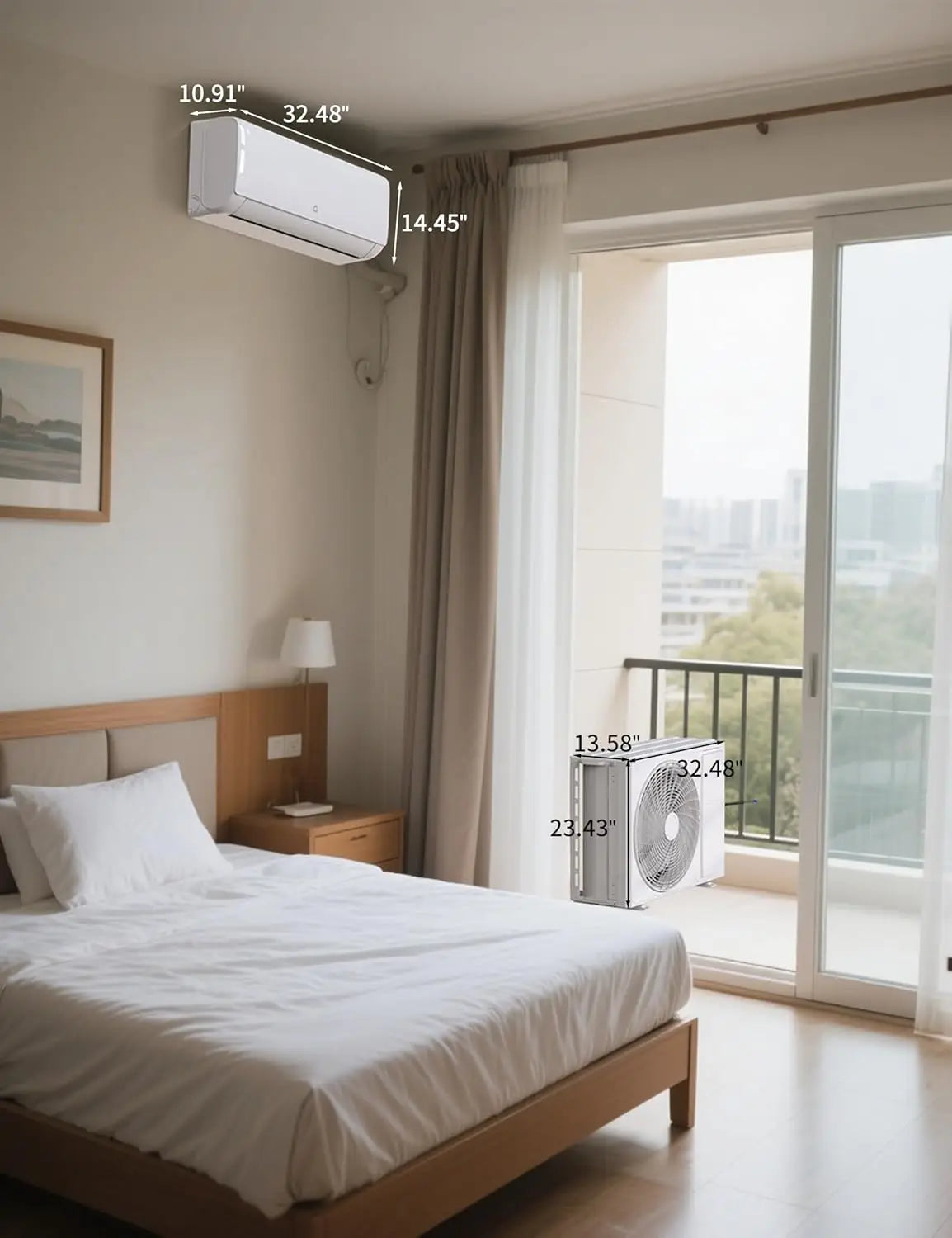12,000 BTU Mini Split Air Conditioner with Heat Pump, 19 SEER, Cools Up to 750 Sq. Ft, Inverter AC with, Customized