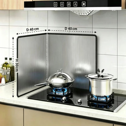 Kitchen Stove Splatter Guard Foldable Oil Splash Shield Grease Protector Heat Resistant Cooking Barrier for Gas Stove Cooktop